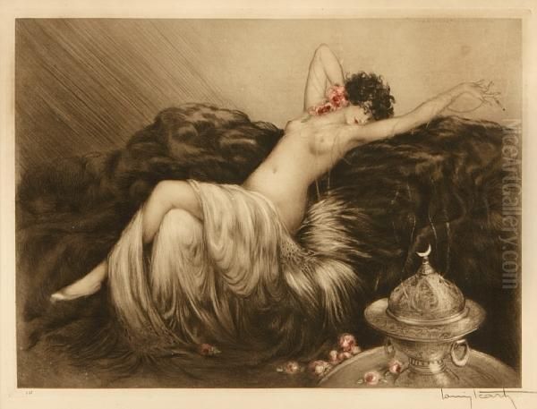 Smoke Oil Painting by Louis Icart