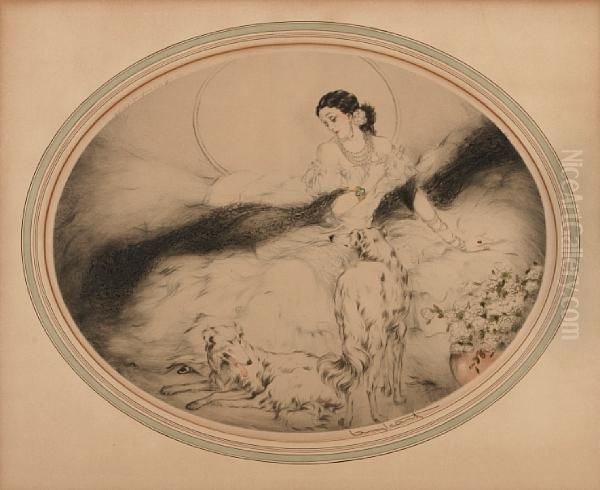 Lady Of The Camelias Oil Painting by Louis Icart