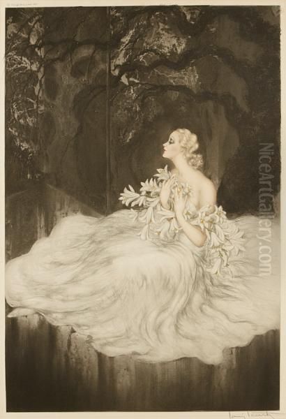 Lilies Oil Painting by Louis Icart