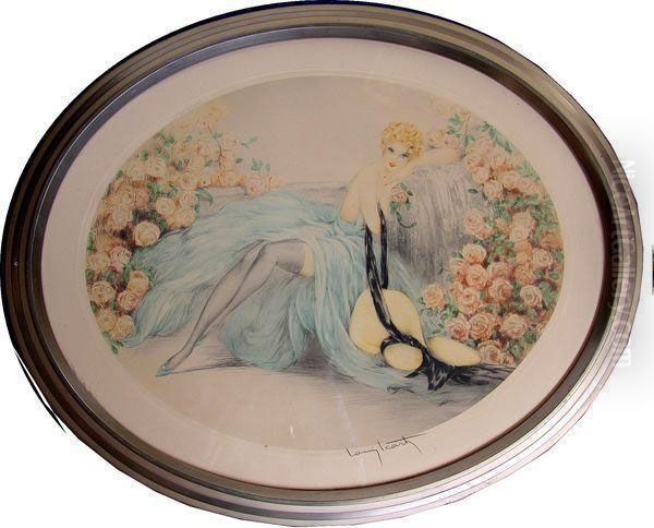 Jeune Femme Auxbas Oil Painting by Louis Icart