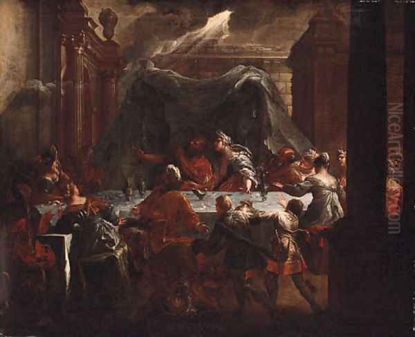 Belshazzar's Feast Oil Painting by Francesco Monti