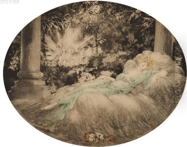 La Belle Au Bois Dormant Oil Painting by Louis Icart