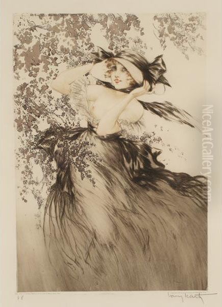 Black Bows Oil Painting by Louis Icart