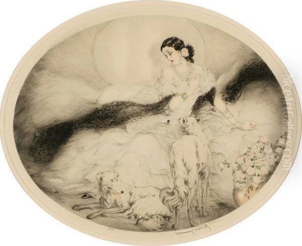 Lady Of The Camelias Oil Painting by Louis Icart