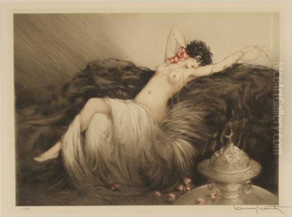 Smoke Oil Painting by Louis Icart