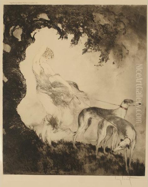 Gust Of Wind Oil Painting by Louis Icart