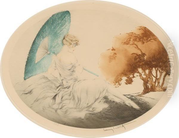 Waiting Oil Painting by Louis Icart