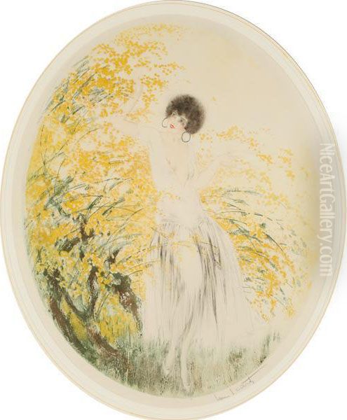 Forsythia Oil Painting by Louis Icart