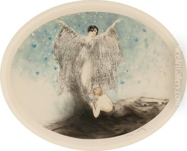 Little Butterflies Oil Painting by Louis Icart