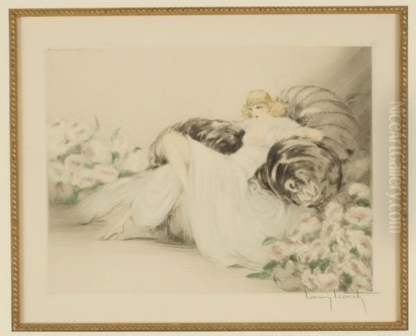 Peonies Oil Painting by Louis Icart