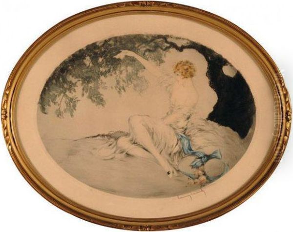 Femme Au Mouchoir Ou L'adieu Oil Painting by Louis Icart