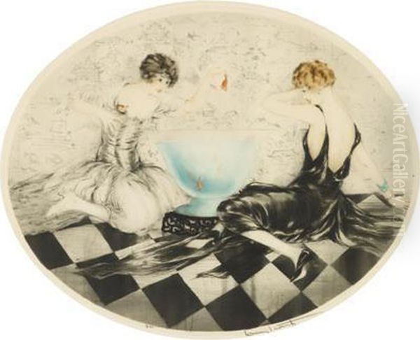 Les Espiegles (mischievious) Oil Painting by Louis Icart