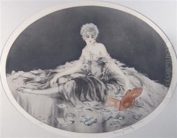 Lettres D'amour (love Letters) Oil Painting by Louis Icart