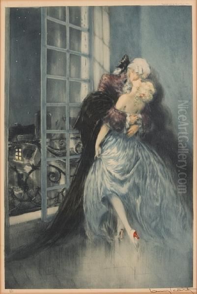 Lovers Oil Painting by Louis Icart