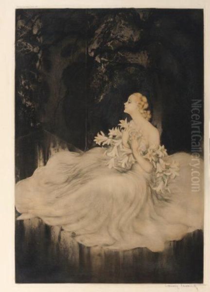 Lilies, Les Lys Oil Painting by Louis Icart