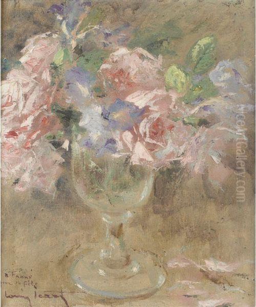 Roses Et Iris Oil Painting by Louis Icart