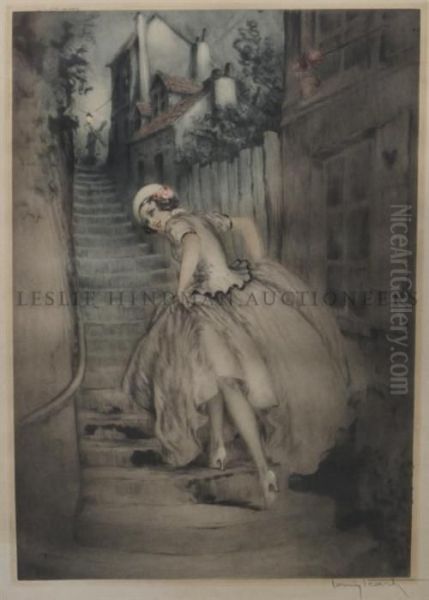 Charm Of Montmatre Oil Painting by Louis Icart