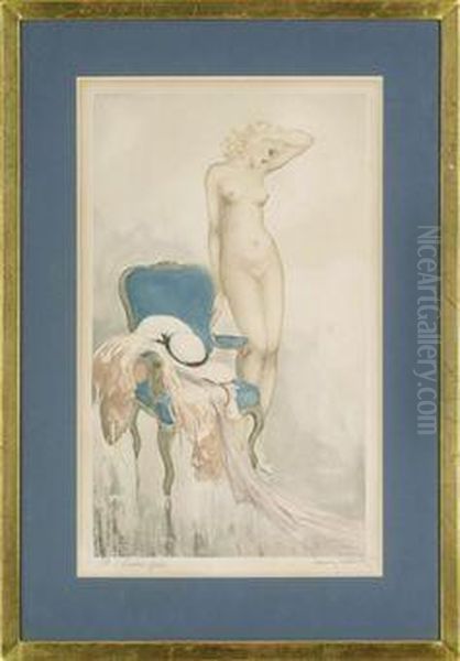 Premiere Rose Oil Painting by Louis Icart