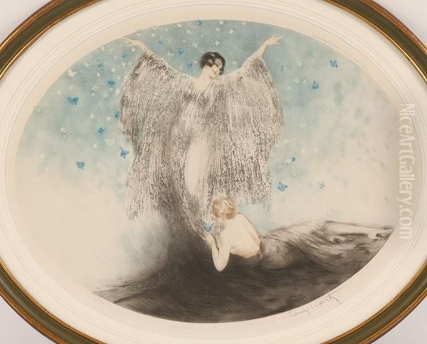 Little Butterflies Oil Painting by Louis Icart