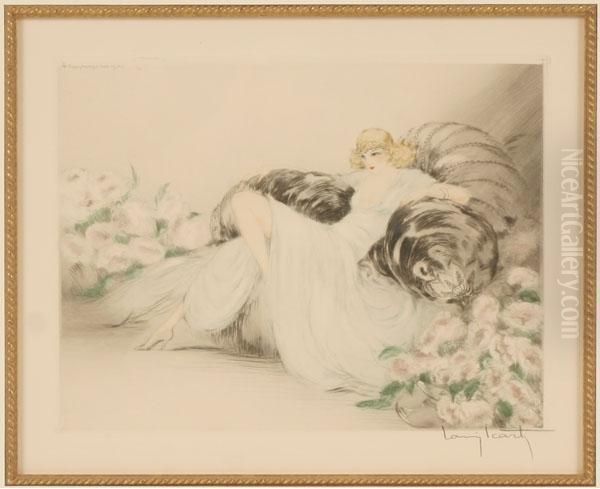 Peonies Oil Painting by Louis Icart