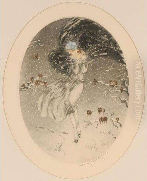 Chilly Ones Oil Painting by Louis Icart