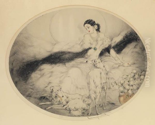 Lady Of The Camelias Oil Painting by Louis Icart