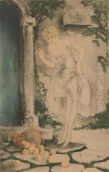 Le Panier Renverse Oil Painting by Louis Icart