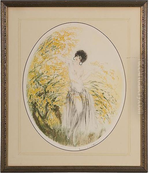 Portrait Of Woman Oil Painting by Louis Icart