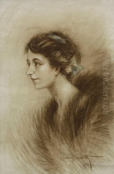 Profile De Jeune Femme Oil Painting by Louis Icart