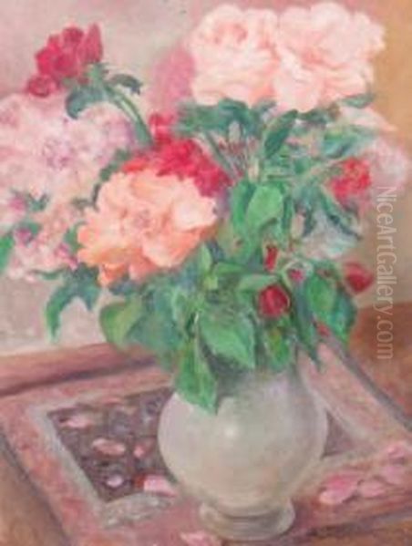 Bouquet De Fleurs Oil Painting by Louis Icart