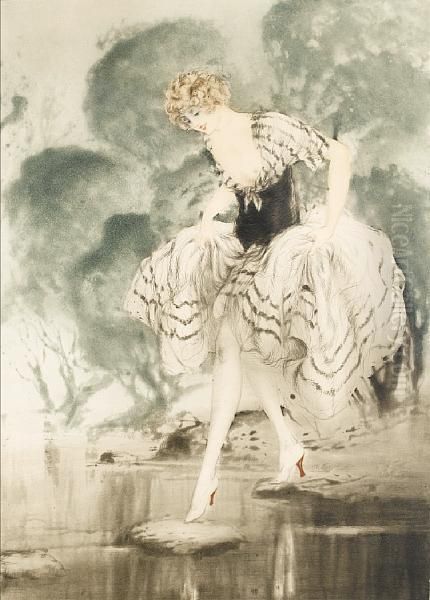 Crossing Oil Painting by Louis Icart