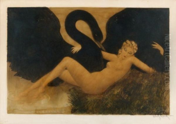 Leda Oil Painting by Louis Icart