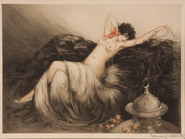 Smoke (fumee) Oil Painting by Louis Icart