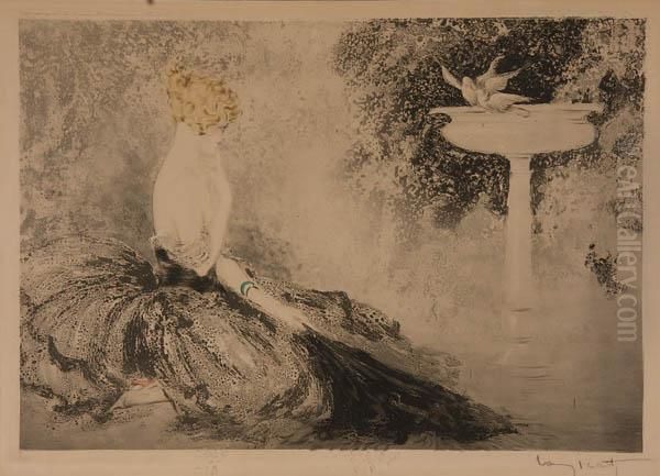 Wistfulness (la Falque) Oil Painting by Louis Icart