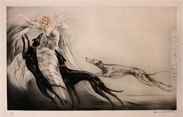 Coursing Ii Oil Painting by Louis Icart