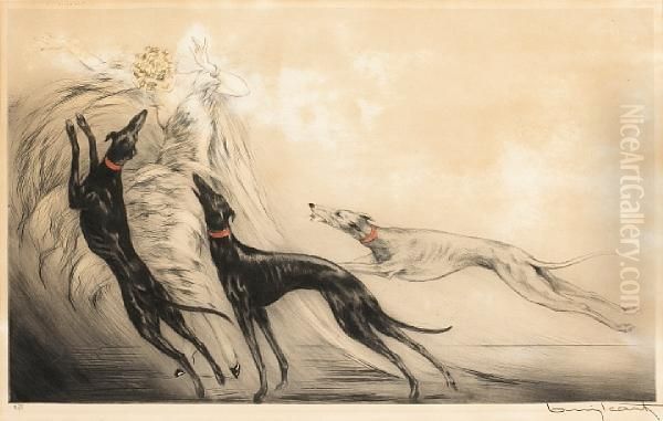 Coursing Ii Oil Painting by Louis Icart