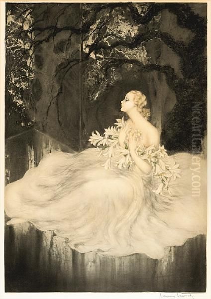 Lilies Oil Painting by Louis Icart