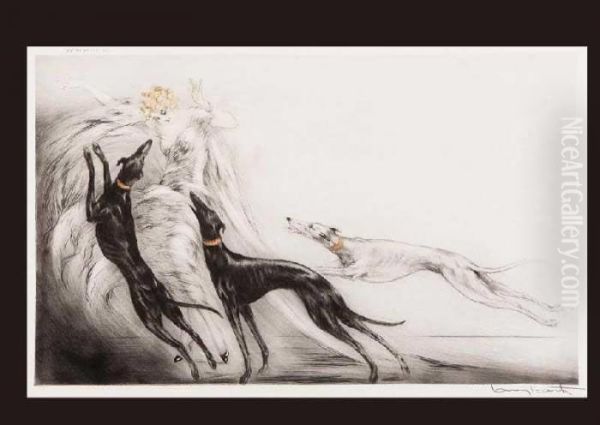 Hunting Ii Oil Painting by Louis Icart