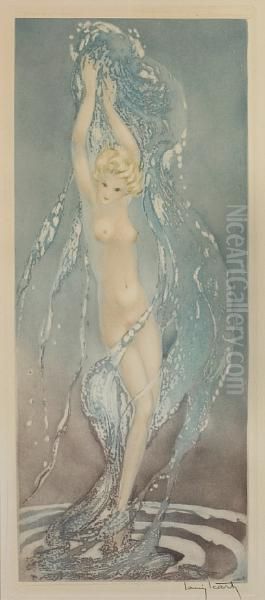 Fountain Oil Painting by Louis Icart