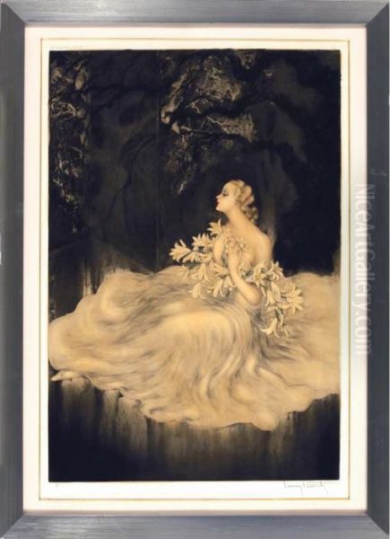 Lilies Oil Painting by Louis Icart