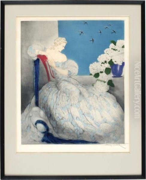 Symphony In Blue Oil Painting by Louis Icart