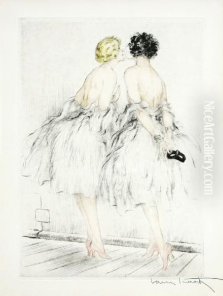 Back Stage Oil Painting by Louis Icart