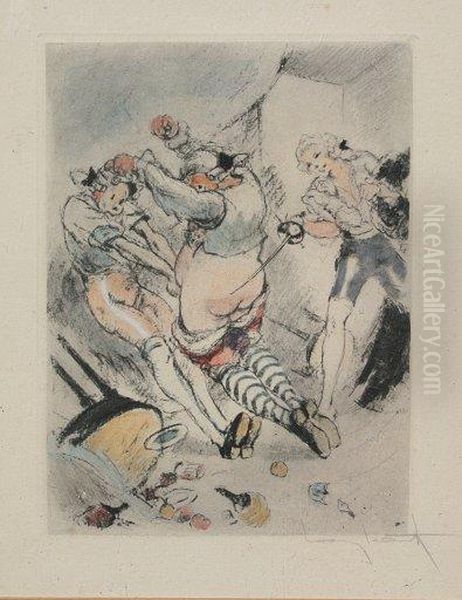 ''two Points'' by Louis Icart