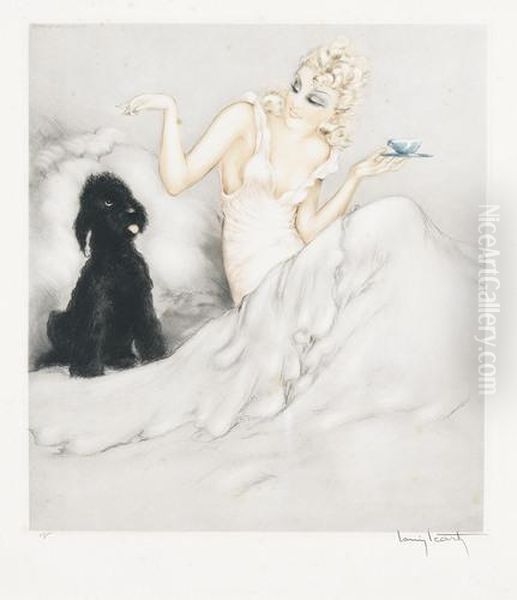 L'invitee. Oil Painting by Louis Icart