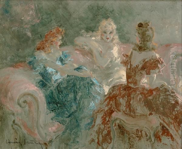 Une Soiree Des Femmes Oil Painting by Louis Icart