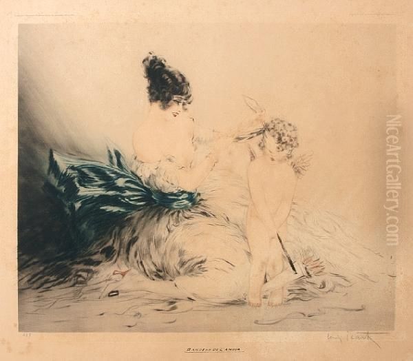 Blindfold Oil Painting by Louis Icart