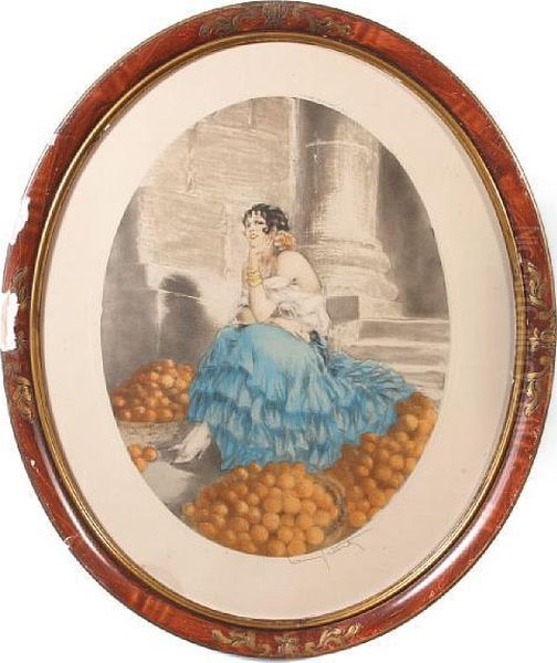 Oranges Oil Painting by Louis Icart