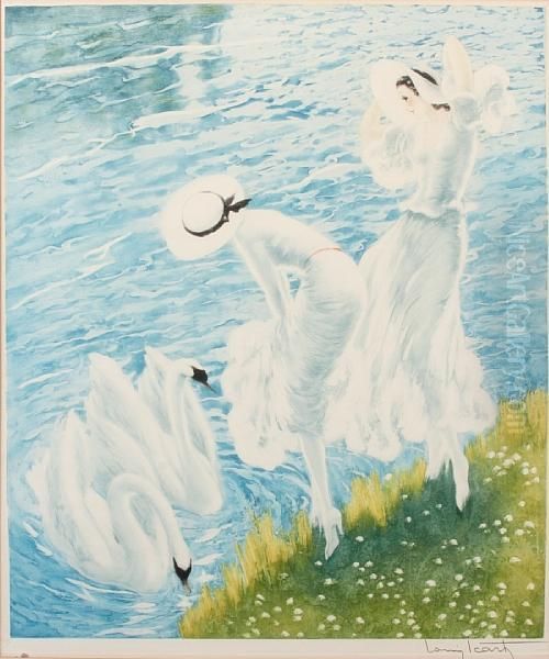 Swans by Louis Icart