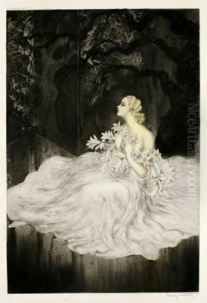 Lilies Oil Painting by Louis Icart