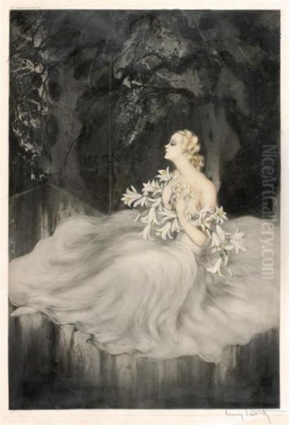 Les Lis Oil Painting by Louis Icart